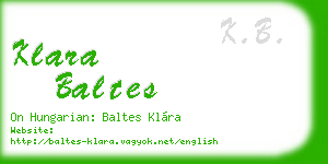 klara baltes business card